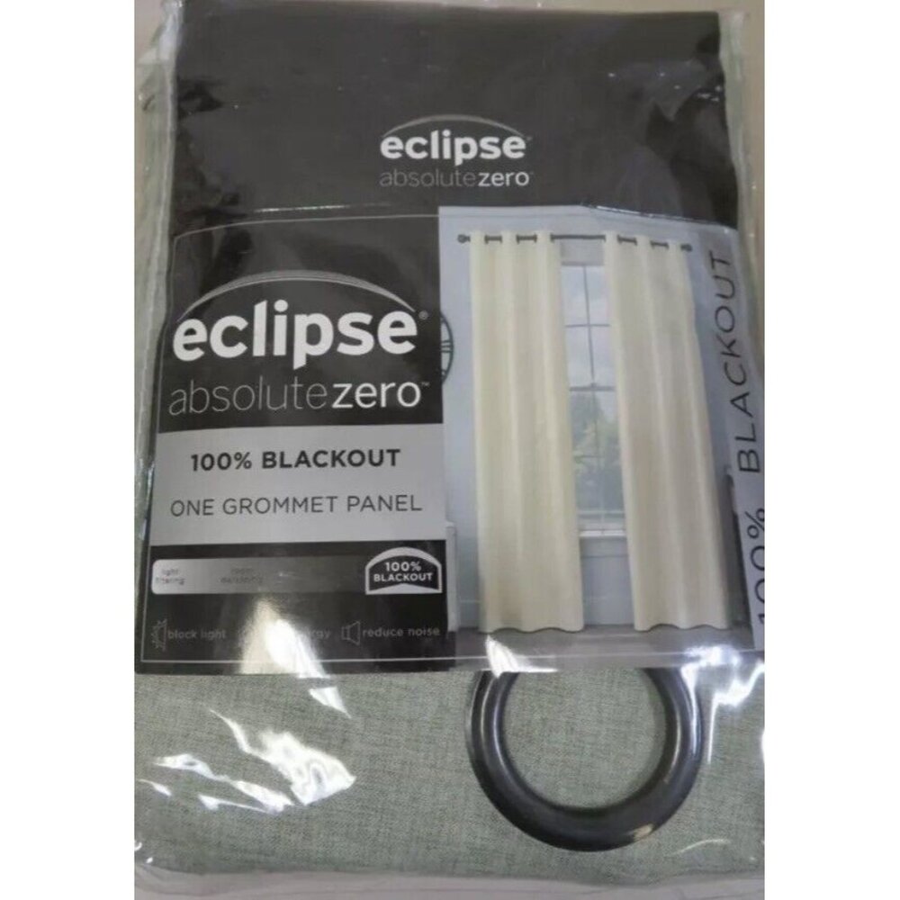 Absolute Zero Gabriella Sage Green 40" x 95" Thermal Grommet Blackout Curtain